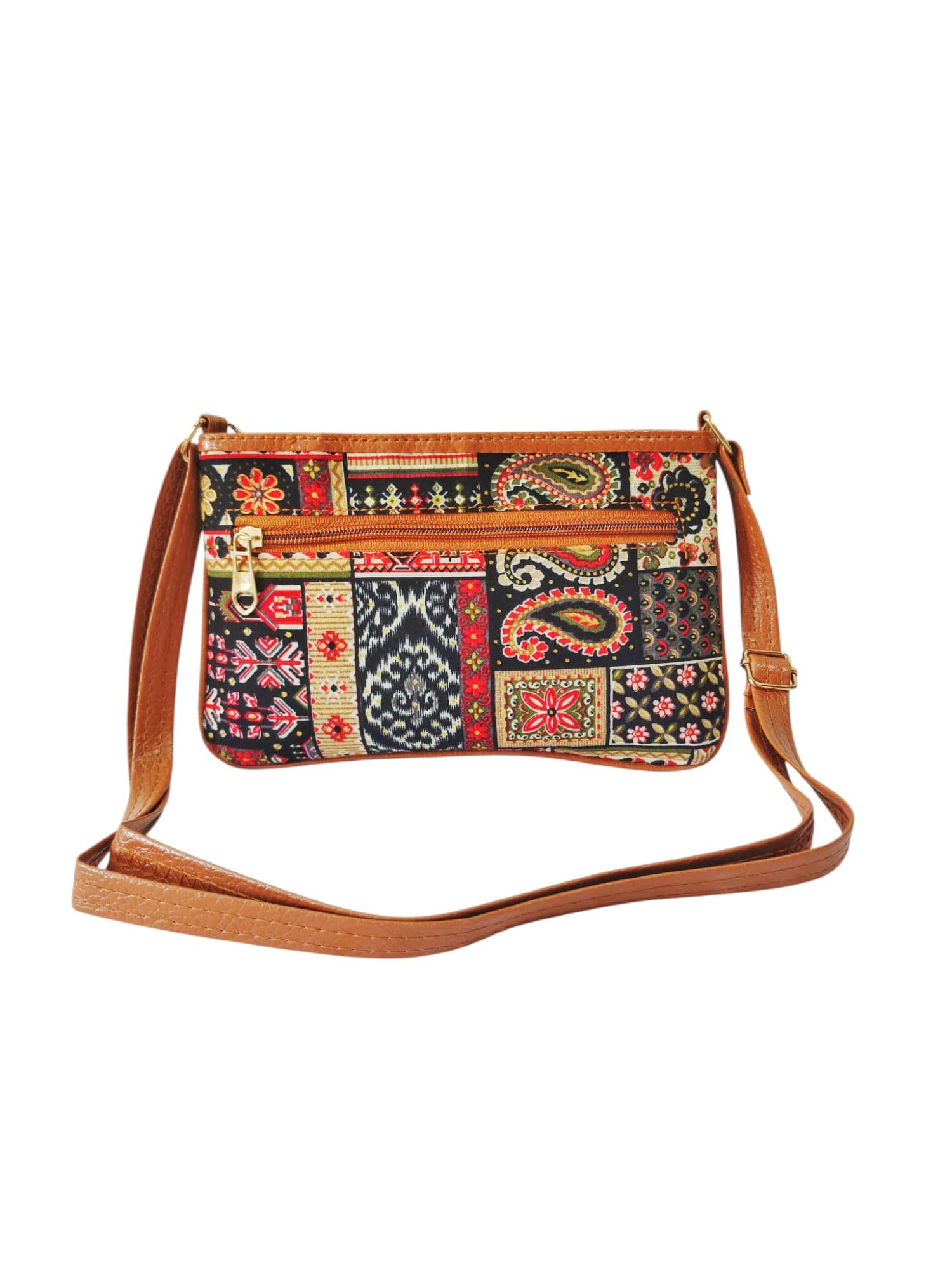 Handmade Multi Colour Printed Crossbody Sling Bag thumbnail 1